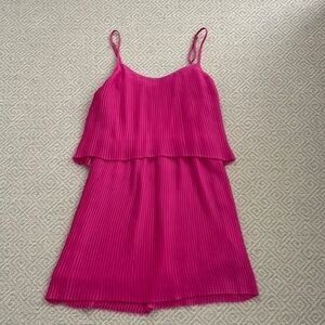 Parker Micro Pleated Spaghetti Strap Pink Mini Dress, Women's Size XS